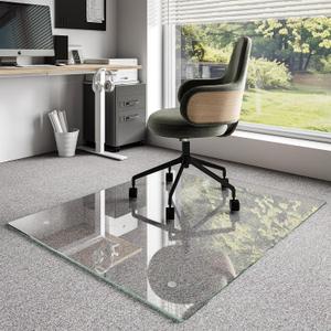Koonmi Glass Chair Mat for Carpet, 40"x48" Thick Office Chair Mat