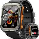 Military Smart Watch for Men with Blood Pressure (Answer/Make Call), Rugged Tactical Smartwatch for Android and iPhone, 10 ATM Waterproof Outdoor Sports Fitness Tracker with Heart Rate, Sleep Monitor