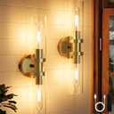 Battery Operated Wall Sconces Set of 2, Rechargeable Wireless Wall Lights Remote Control, 10000mAh Not Hardwired Timer Dimmable Wall Lamps for Living Room Bedroom Entryway Entryway Gold 16.5 Inch