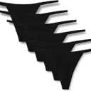 Women's Microfiber G-String Thong, Pack of 7 (Medium, Black)