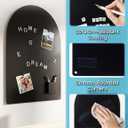 2 Pack Metal Arched Magnetic Bulletin Board, 16" x 12" Magnet Board for Wall with 6 Magnets & Dual Lock Tapes & Screws, Metal Sheets for Display Photos, Notes