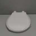 Round Toilet Seat Soft Close 16.5'',Standard Universal Toilet Lid Round with PP Material Safe,Easy to Clean and Install,Ergonomic design,Never Loosens,2 Years Support,White Plastic