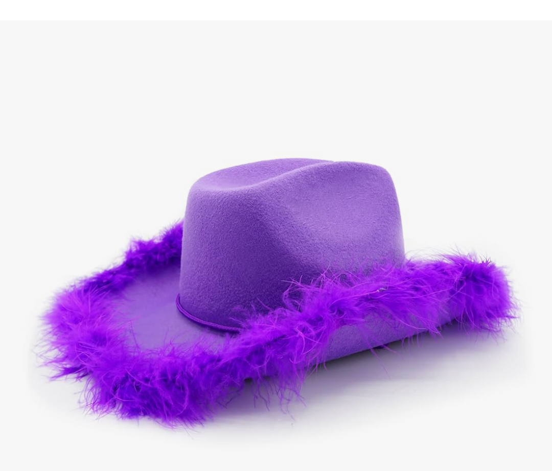 4E's Novelty Cowboy Hat with feathers With for Women, Felt Cowgirl Hat for Party Costume Dress Up