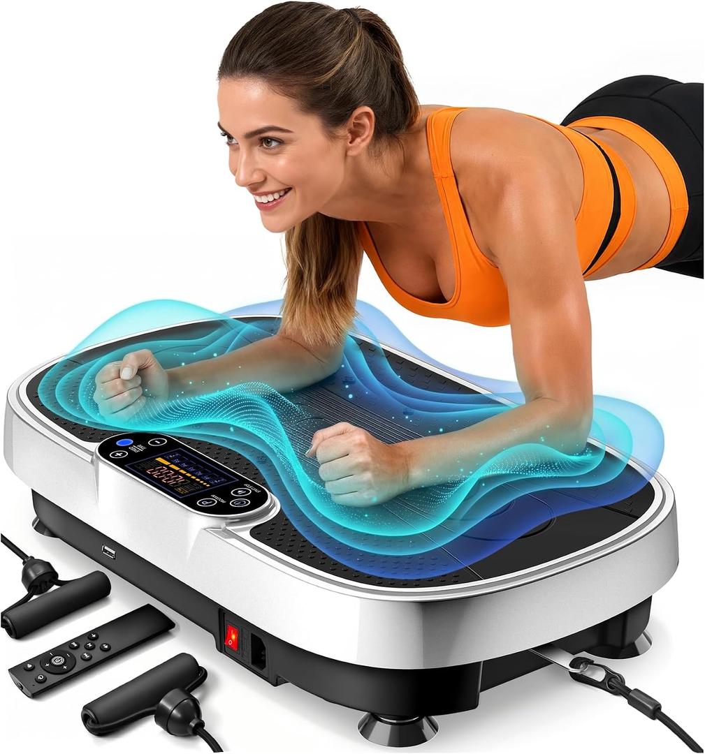 Renoj 3D Vibration Plate Exercise Machine, 200W Motor, 455lbs Capacity