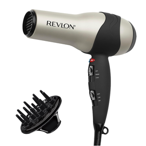 REVLON Turbo Hair Dryer | 1875 Watts of Maximum Shine, Fast Dry (Silver) | Built for Speed, Style & Shine, Fast Drying, Reduces Frizz, 3X Ceramic Coating