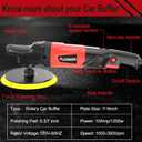 AOBEN Rotary Buffer Polisher,1200W 6-inch/ 7-inch Car Buffer,Car Polisher Waxer Kit with 6 Variable Speed 1000-3500RPM & 4 Polishing Pads,Detachable Handle for Boat,Car Polishing and Waxing