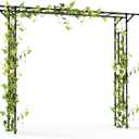 Garden Arch Trellis - 100" L x 86" H Supersize Flattop Garden Arch - Garden Trellis for Lawn, Party, Ceremony Wedding Decoration (Pipe Diameter - 20MM)
