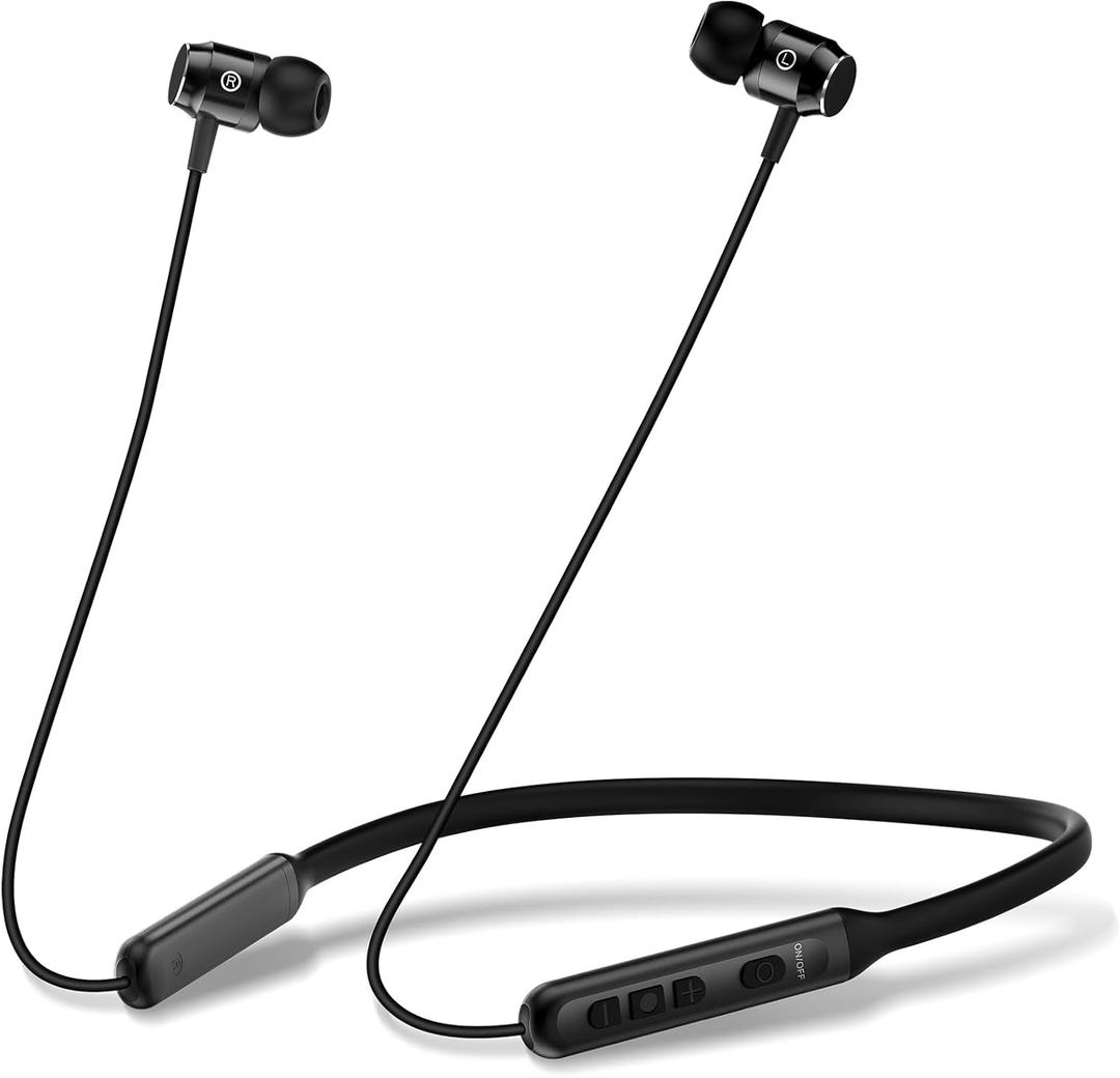 Wireless Neckband Bluetooth Headphones with Microphone | Bluetooth 6.0 Earbuds, Light Comfort, Deep Bass, 35H Playtime, IPX5 Waterproof, Magnetic Workout Headset