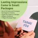 S&O Thank You Cards with Envelopes - Blank Decor sheets for Handwritten Messages -Greeting Notes and Covers Set of 24 - Assorted Thank You Cards with Stylish Color Envelopes to Mix & Match