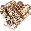 UGEARS V8 Engine Model Kit - Advanced 3D Wooden Puzzles for Adults - DIY Kits Gifts for Engineers - 3D Puzzle Model Engine Kit for Adults for Father's Day, Birthdays, Christmas - 776 Pcs