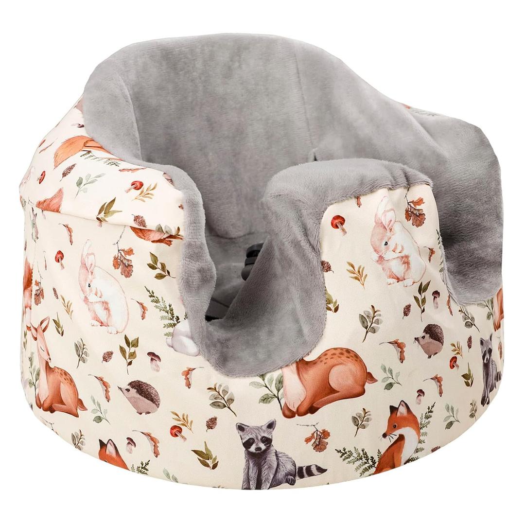 Baby Seat Cover Compatible with Bumbo Seat, Soft Comfortable Seat Cover for Baby Girl Boy, Breathable Removable Cover for Baby Seat, Machine Washable, Watercolor Animal