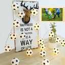 Soccer Ball String Lights, 20 LED Balls, 10ft USB-Powered Soccer Themed String Lights, Warm White, Indoor Decorative Lighting, Perfect Soccer Decorations for Sports Fans