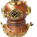 Vintage Handmade Marine Divers Diving Helmet Miniature US Navy Copper Finish Scuba Diving Divers Helmet Movie Prop Collectible Helmet Home & Table Decor