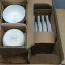 Famiware Mars Plates and Bowls Sets, 24 Pieces Dinnerware Sets, Dishes Set for 8, White