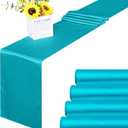Aneco 4 Pack Satin Table Runner 12 x 108 Inch Teal Long Bright Silk and Smooth Fabric Party Table Runner for Wedding Banquet Party Decoration