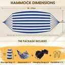 ANYOO Cotton Hammock Portable Camping Hammocks for Hanging Sturdy Garden Comfortable Fabric Hammock with Tree Straps Up to 660lbs with Travel Bag for Camping Outdoor/Indoor Patio Backyard