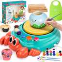 Lehoo Castle Pottery Wheel for Kids, Complete Pottery Arts and Crafts for Kids Ages 8-12 with Air Dry Clay Painting Kit Sculpting Tools, Art Supplies for Girls Boy Birthday Gift for Ages 6+