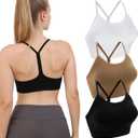 Double Couple Women Y Back Sports Bras for Women Thin Strap Workout Fitness Gym Yoga Fitness Bra (L)