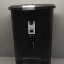 simplehuman 50 Liter / 13 Gallon Semi-Round Kitchen Step Trash Can with Secure Slide Lock, Black Plastic