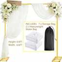 2-in-1 Dual-use Square Balloon Arch Stand Metal Wedding Backdrop Stand Party Birthday Bridal Baby Shower Flower and Floral Arch for Ceremony 6.6FT (Gold)