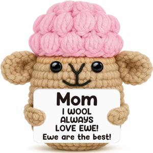 Crochet Sheep Gifts for Mom Christmas,I Wool Always Love Ewe are Best Mom Ever Gifts from Daughter Son,Funny Handmade Xmas Stocking Stuffers Gift Ideas for Step Bonus New First Time Mama Mother in Law