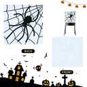 Halloween Chair Covers, Skeleton and Spider Design Chair Back Decor for Party, Halloween Home Decorations, Set of 4