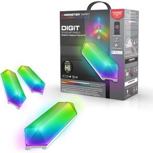 XTREME Monster Digit Smart 3D LED Art Panels, Modular 3 Panel Starter Kit with Controller