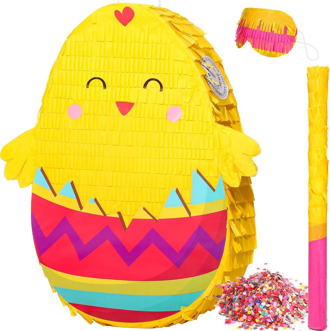 Sratte Easter Pinata Decorations Bunny Pinata Kit Easter Egg Pinata for Easter Birthday Party Anniversary Celebration Decoration Chick