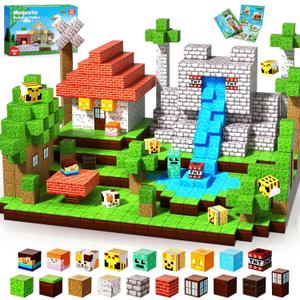 Magnetic Blocks - 150 PCS Build Magnetic Windmill Falls Homes - Magnetics Toys for Montessori Toddler Christmas Birthday Gifts - STEM Sensory Toys for 3 4 5 6 7 8 9 10 Year Old Boys & Girls