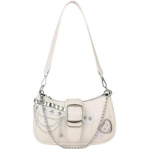 Verdusa Women's Y2k Star Embroidery Shoulder Bag Mini Chain Hobo Handbag Purses