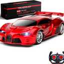 Remote Control Car Rechargeable High Speed 1/18 RC Cars Toys for Boys Girls Vehicle Racing Hobby with Headlight Christmas Birthday Gifts for Kids (Red)