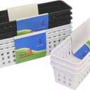 Slim Pencil Organizer Storage Container Color Pencil Marker Crayon Small Plastic Storage Basket Container Tray box for Office Classroom Home (Black and white 9 PCS, S)