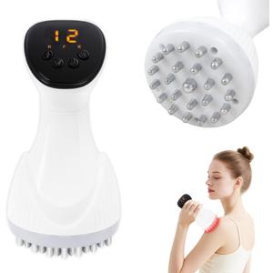 Lymphatic Drainage Massager Anti Cellulite Massage Tool Body Sculpting Machine with Soothingpulse, Light, Heat & Vibration, Help Care Stretch Marks & Smooth Cellulite for Legs, Arms and Belly