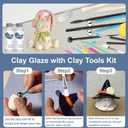 1DFAUL 30Pcs Air Dry Clay Varnish with Sculpting Tools Kit, Gloss Matte | High Luster Scratch Resistant, Waterproof, Pottery Tool kit to Sculpting, Modeling, Shaping