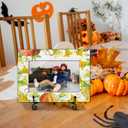 Thanksgiving Pumpkin 4x6 Wooden Photo Frame, Fall Orange Maple Picture Frame with Stand for Fall Gifts Desktop Use, Home Office Desk Decorations, Appreciation Gifts For Dad, Mom, Grandparents-83