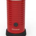 Milk Frother, 4 IN 1 Multifunction Electric Milk Steamer for Hot & Cold Froth, Automatic Milk Foamer with Two Whisks for Frothing and Heating Milk, Auto-off Coffee Frother, Gretess, Red, JC-A2R