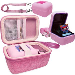 Hard Carrying Case and Silicone Cover for Bitzee Interactive Toy Digital Pet, Accessories Case for Bitzee Virtual Electronic Pets Original 15 Animals (Pink)