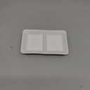Luxshiny Ceramic 2-Compartment Snack Dish Divided Appetizer Serving Tray for Sauces Dips Condiments Sturdy Spice Dish for Kitchen Dining Gatherings