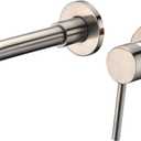 Sumerain Wall Mount Bathroom Faucets Brushed Nickel,Single Handle Wall Mount Faucet with Brass Rough-in Valve (Right-Handed)