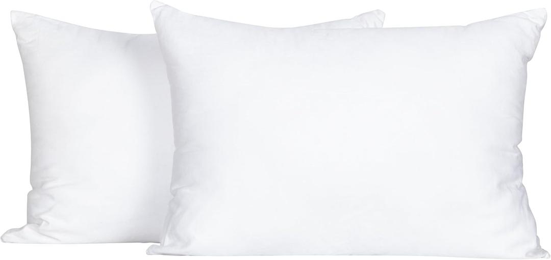 2 Pack Small Cotton Down Alternative Pillows, Super Soft and Breathable Small Pillows for Sleeping, Travel, 14x18 Inches