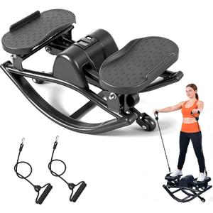 Rock Fitness Stepper, Portable Step Rocker Side to Side at Home, Aerobic Workout Machine Fitness Equipment Suitable for Apartment and Dormitory