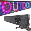 HS Programmable Scrolling led sign, High Brightness Full Color Outdoor Waterproof, Digital Display Board for Advertising Store Business Window Restaurant P10 (39''x8'')