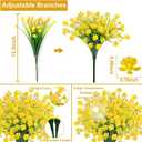 TURNMEON 28 Bundles Artificial Flowers for Outdoors Fake Plants, UV Resistant Faux Plastic Artificial Plants Cemetery Flowers for Spring Summer Decor Window Box Porch Indoor Home Decor (Yellow)