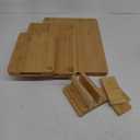 KF Bamboo Cutting Board Set of 3 with Holder - Large, Medium, Small, Pre-Oiled, 1 Inch Thick, 7 Layer Wood Cutting Boards for Kitchen, Inside Handles for Tray or Charcuterie Board