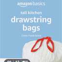 Amazon Basics Tall Kitchen Drawstring Trash Bags, Clean Fresh Scent, 13 Gallon, Odor Control, 0.9 mil Thickness, 80 Count (Previously Solimo)