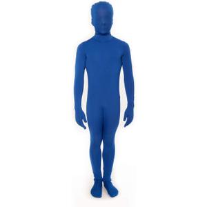 Morphsuits Kids Bodysuit Full Body Suit Halloween Costume, Skin Suit For Boys (Large, Blue)