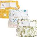 Honest Hybrid Cloth Diaper Covers with Pocket-Sling, Small (8-15 lbs), Stops Nighttime Leaks, Use with Boosties Disposable Diaper Pad or Reusable Insert, 3 Pack of Cotton Muslin Covers