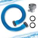 Heavy-Duty 1.5" Pool Pump Replacement Hose Kit Thickened Threaded Pool Hose with B-Type Adapter & Clamps, Above Ground Pool Hose Conversion Kit for 1500+ GPH Pumps, Sand Filters & Saltwater Systems