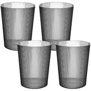 Transparent Trash Can,Bathroom Trash Cans Open Top ,2 Gallon Grey Office Garbage Can Plastic, 4pcs Round Slim Waste Basket Living Room, Clear Trash Bin For Home, Kitchen Bedroom,Laundry Room,Dorms,G