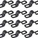 Antrader Pipe Strap Clamp,Reinforced Rigid Pipe Strap 304 Stainless Steel Conduit Clamps,ID 10mm,Black (12Pcs)
